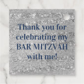 ブルーグレイストライプのバー(ユダヤ教の)バル・ミツバーありがとう フェイバータグ (裏面)