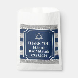 ブルーグレイストライプのバー（ユダヤ教の）バル・ミツバーありがとう フェイバーバッグ