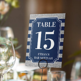 ブルーグレイストライプのバー（ユダヤ教の）バル・ミツバー テーブルナンバー