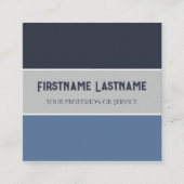 ブルーグレイストライプハーモニックカラーパレットQR-Code スクエア名刺 (正面)