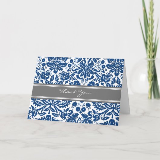 ブルーグレイダマスク結婚式サンキューカード サンキューカード (正面)