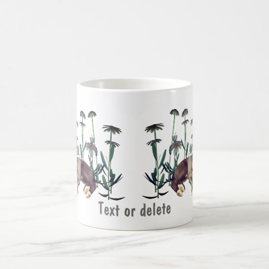 ブルーグレイハウンドパピーデイジー パーソナライズされた コーヒーマグカップ (中央)