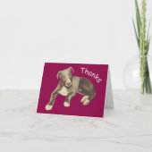 ブルーグレイハウンドパピーパーソナライズされたサンキューカード カード (正面)