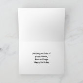 ブルーグレイハウンドパピーパーソナライズされた誕生日カード カード (内部)