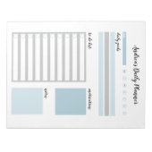 ブルーグレイパーソナライズされたデイリープランナー ノートパッド (正面)