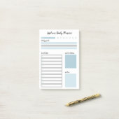 ブルーグレイパーソナライズされたデイリープランナー ポストイット (デスク上)