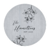 ブルーグレイフローラカスタム設立年 カッティングボード (正面)