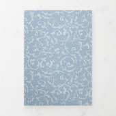 ブルーグレイプリンセススワールエレガントフェアリーテイルウェディング 三つ折り招待状 (カバー)