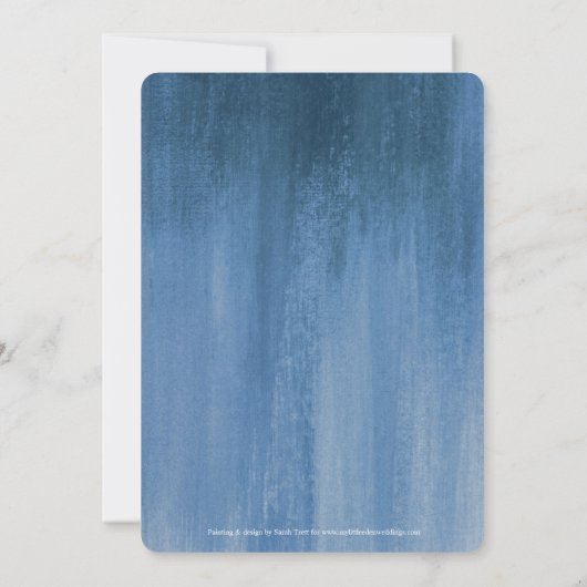 ブルーグレイモダンの採点式の結婚式の招待 招待状 (裏面)