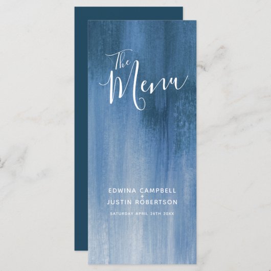 ブルーグレイモダングレーデ結婚ートのメニューラックパック メニュー (正面/裏面)