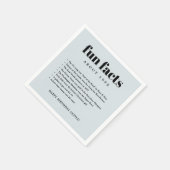 ブルーグレイモダンミニマルおもしろいファクト誕生日年 スタンダードカクテルナプキン (角)