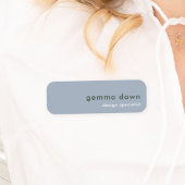 ブルーグレイモダンミニマルシンプルリスト 名札