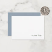 ブルーグレイモダンミニマルシンプル主義ソーシャルメディア ノートカード (正面/裏面インサイチュ)