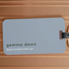 ブルーグレイモダンミニマルシンプル主義ソーシャルメディア ラゲッジタグ