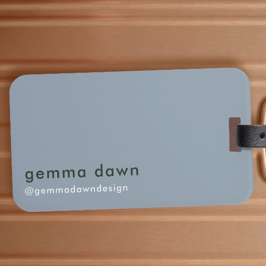 ブルーグレイモダンミニマルシンプル主義ソーシャルメディア ラゲッジタグ