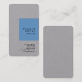 ブルーグレイモダンミニマル主義プレーンプロフェッショナル 名刺 (正面/裏面)