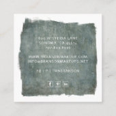 ブルーグレイモダンメイクアップアーティストの名刺 スクエア名刺 (裏面)