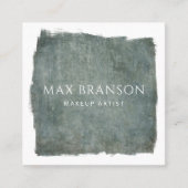 ブルーグレイモダンメイクアップアーティストの名刺 スクエア名刺 (正面)