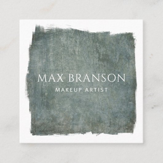 ブルーグレイモダンメイクアップアーティストの名刺 スクエア名刺 (正面)