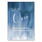 ブルーグレイモダン抽象芸術アートテーブル番号1 テーブルナンバー (裏面)