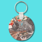 ブルーグレイロシアのキャットイングリッシュショートヘア猫鍵R キーホルダー