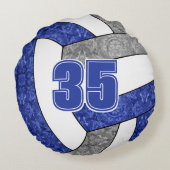 ブルーグレイ女子バレーボールスポーツルーム ラウンドクッション (裏面)