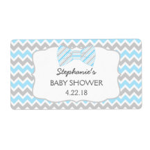 ブルーグレイ弓タイ赤ちゃんシャワー水ボトル/お気に入り