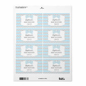 ブルーグレイ弓タイ赤ちゃんシャワー水ボトル/お気に入り ラベル (フルシート)