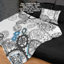 ブルーグレイ白ギアステームパンクボーイズデコールフリース