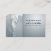 ブルーグレイ紳士スーツ水彩名刺 名刺 (裏面)