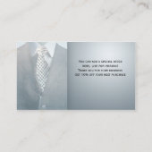 ブルーグレイ紳士スーツ水彩名刺 名刺 (裏面)