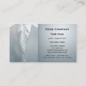 ブルーグレイ紳士スーツ水彩名刺 名刺 (正面)