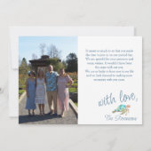 ブルーグレイ結婚の写真サンキューカード サンキューカード (裏面)