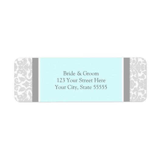 ブルーグレイ結婚ズのカスタム差出人住所ラベル ラベル (正面)