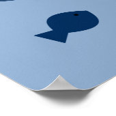 ブルーグレイ航海のクジラ子供部屋アートプリント ポスター (角)