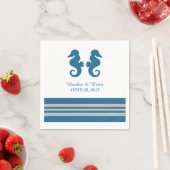 ブルーグレイ航海のシーホース紙ナプキンス スタンダードカクテルナプキン (インサイチュ)