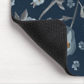 ブルーグレイ魅力的ゴールデンイエローポピー マウスパッド (コーナー)