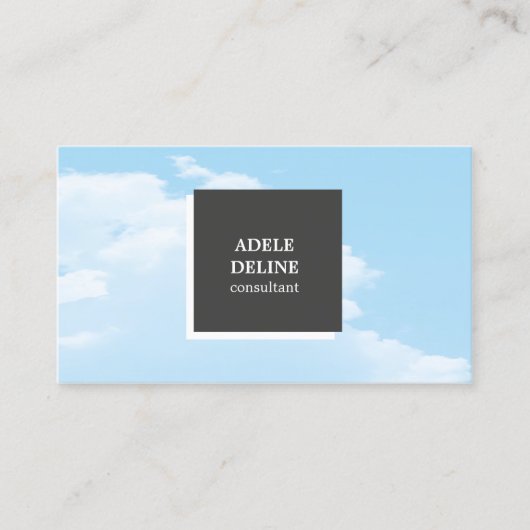 ブルーグレモダンーユニークグインテリアデザイナー 名刺 (正面)