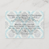 ブルーグレーとクリームダマエレガントスク エンクロージャーカード (裏面)