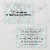 ブルーグレーとクリームダマエレガントスク エンクロージャーカード (正面/裏面)