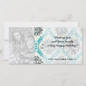 ブルーグレーとクリームダマエレガントスク シーズンカード (正面)