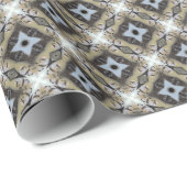 ブルーグレーとタンスター万華鏡のように千変万化するパターンパターン ラッピングペーパー (ロールコーナー)