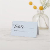 ブルーグレーとフラワーのラスティックな結婚式の席札 プレイスカード (正面)