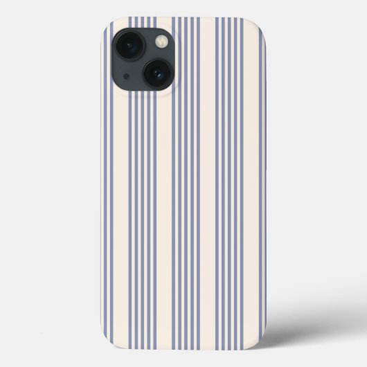 ブルーグレーとベージュの5つのストライプパターン Case-Mate iPhoneケース (裏面)