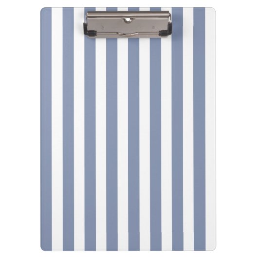 ブルーグレーとホワイトキャンディストライプー クリップボード (正面)