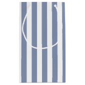 ブルーグレーとホワイトキャンディストライプー スモールペーパーバッグ (裏面)