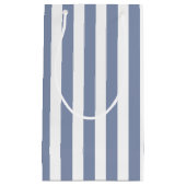 ブルーグレーとホワイトキャンディストライプー スモールペーパーバッグ (正面)