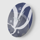 ブルーグレーと白芸術的水色大型クロック ラージ壁時計 (傾斜)