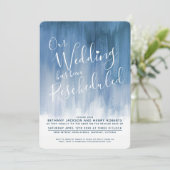 ブルーグレーのアートの再結婚計画日 招待状 (スタンド正面)