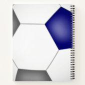 ブルーグレーのサッカーチームの色モノグラムの ノートブック (裏面)